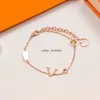 Gold Silver Letter Pendant Charm Armband Crystal Link Chain Bangle Luxury Brand Designer Men Women Titanium Steel Classic Wedding Jewelry High Quality