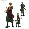 Actionspielzeug Abbildungen 28 cm ein Stück Anime Figur GK Roronoa Zoro Stehend Drei-Blatt-Manga-Statue-Aktion-Figuren-Sammlung Modell Kinderspielzeugdekoration Y240415