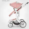 Carrinhos# Novo carrinho de bebê 2 em 1Green Carriques Baby Carrinho dobrado Lands High Lands Pram para Baby Travel Pushchair Pink Baby Car Height L416