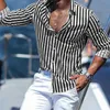 Men's Casual Shirts 2023 Fashion Lapel Shirt Striped Plaid Blue Green Tiger Totem Black White HD Pattern Cuban Broken Collar Popular 24416