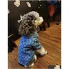 Дизайнер одежды для собак Pet Blue Denim Coat Классическая буква логотип