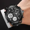 Montre-bracelets Boamigo Mens montre Top Sports Digital Dual Display Leather Quartz Wistr Watch Male Horloge