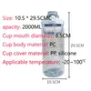 Vattenflaskor 2000 ml stor kapacitet plaststrå halm kopp bärbar reseflask sportkondition