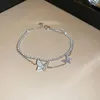 Linkarmbanden Purple Crystal Butterfly Zirkoon Bracelet Korea Luxe mode STRICESTONE STALEN STALLEN Veelzijdige geavanceerde handwerk