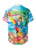 メンズカジュアルシャツ夏のファッションバケーションハワイアンココナッツツリーカートゥーン3Dプリントシャツ