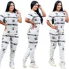 2024 Ny stil Kvinnor Designer Två stycken Set Women's Tracksuits Summer New Outdoor Leisure Fashion Alphabet Printing Women's Set