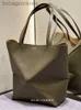 Kvinnor lyxig högkvalitativ loeweelry designerväskor Stylish Womens Bag Puzzle Tote Retro Mini Tote Folding handväska med original varumärkeslogo