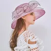 Breda brim hattar kvinnors sommarklänning hatt blad blomma brud dusch sol strand fashionabla eleganta vackra mössor snabbt