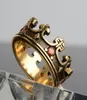 Knight Templar Crown Titanium Stahl Männer Signet Ring Gold Silbercolor Vintage Schmuck Punk Rock Männliche Ringe Biker Band Hip Hop16344650