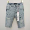 purple jeans men shorts men jeans knee jeans five point shorts casual pants designer pants flap jeans men