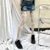 Chaussettes sexy femmes gothiques punk sexy pantyhose sauthose harajuku irrégulier creux de softs à motifs géométriques