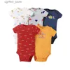 ROMPERS 2023 Baby Bodysuit Baby Mädchen Jumpsuit 5-Pack Sommer Kleinkind Jungen Kleidung Baumwolle Cartoon Neugeborene Ropa Bebe Kleidungskostüm L410