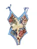 Projektanci damskie kostium kąpielowy podzielony strój kąpielowy Strappy Womans Luksus Swimsuit v Marka nadrukowana garnitur pływacki BKKINI Wakacyjny kantar kantarski One Piece V Szyjka Bodysuit