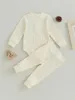 Clothing Sets Baby Girl 2 Piece Outfit Embroidery Ribbed Long Sleeve Rompers And Elastic Pants Fall Spring Clothes