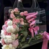 Shopping Bags Portable Flower Packing Bag Transparent Box With Handle Fresh Wrapping Handbag Wedding Gift Container