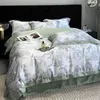 サテンの寝具セットサマーデザイナー布団カバーシート枕カバーアイスシルククール