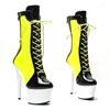 Танцевальная обувь Leecabe Патент верхний микс Цвет 17 см/7 дюймов по шестным танцам высокой каблуки сапоги сапоги