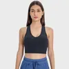 Rippen Ebb-to-Street-Tanktops Yoga Laufen Sportweste für Frauen mit gepolstertem BH LU-083 Fitness-Training Yoga-Anzug Fitnessstudio Kleidung