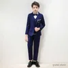 Pakken Kinderen Formele trouwpak Kinderjas Vestbroek 3 % Feestfoto Set Tiener Boy Tuxedo Party Dress Dance Show kostuum