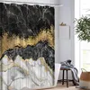 Zasłony prysznicowe moda Bronzed marmurowa wodoodporna dacron Curtain HD Digital Printing bez poślizgu mata do kąpieli