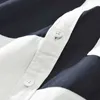 Camisas casuais masculinas retalhos de retalhos para homens de algodão de gola virada de colarinho vintage Camisa de manga comprida 2024 Novas roupas masculinas 24416