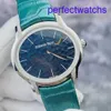 AP pols Watch Collection Millennium Series Dames 77266bc Frost Gold Craft Blue Ripple Dial with Pointer Design Automatic Mechanical Ladies Watch