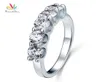 PEACOCK STAR 125 CARAT FEM 5 STONE SOLID 925 Sterling Silver Ring Bridal Jewelry Wedding Band CFR8039 CJ1912165833924