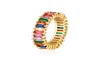 Женщины мужчины 69 Золотая радужная любовная кольца обручальное кольцо Микроплановое 7 Цветов Цветочные ювелирные ювелирные изделия подарок 2721972