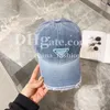 Designerska czapka baseballowa umyta dżinsowa czapka luksusowy trójkąt czapka złamana czapka rdzeniowa unisex street sunshade cap z piłką