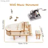 3D Puzzles URY 3D Wooden Grand Piano Hand Crank Musical Movement Instruments DIY Retro Toy Rhythm Device Model for Children Christmas Gift Y240415