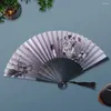 Decorative Figurines Portable Sweet Floral Pattern Fan Chinese Vintage Bamboo Hand Fans For Women Elegant Silk With Flower Dance