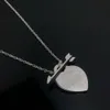 Tiffanybracelet Home Precision Hoge kwaliteit hartketting met één pijl door de gepersonaliseerde dikke keten fijne sieraden 788