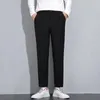 Trajes masculinos pantalones casuales pierna ancha genuina coreana sexy de moda y tobillo homme suelto y tobillo