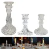 Candlers en verre conique de vitre Candlestick Clear Crystal Stick for Birthday Gift Dinning Party Favors Decoration Vaintes