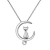 Versions japonaises et coréennes d'un petit collier de chat sur une lune de compagnie colorée avec une chaîne de clavicule féminine et un accessoire de style forestier simple et personnalisé