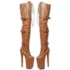 Dance Shoes 23CM/9inches PU Upper Modern Sexy Nightclub Pole High Heel Platform Women's Over-the-Knee Boots 084