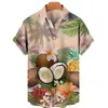 Herren -Freizeithemden Sommerhemd Hawaiian für Männer Strand Urlaub Kurzarm Tops Herren Bluse Fashion Camisas de Hombre Kleidung XL 24416