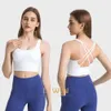 Cross-beautiful Back Align Lu High Quality All-in-one Fixed-cup Sports Bra Medium-intensity Soft Yoga Pilates Running Fiess Top Lemon Gym R