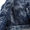 Gilet pour femmes coréen vintage bleu foncé jacquard grand poche denim gilet gaim gaigne cowboy veste sans manches