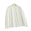Camicette da donna primaverile camicia ricamata bianca dolce da donna a manica lunga cotone casual Lu0402