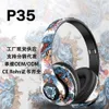 Headworn Bluetooth Wireless Headset China-Chic Graffiti Nouvelle campagne de musique stéréo lumineuse