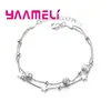 Bracelets de link Trendy 925 Silver Needle Women Charm 2024 Chegada Double Bulles Bulkles Tornozeleiras para Lady Feminino