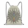 Fr of Life Chakra Drawstring Sac à dos Sports de sport Sac pour hommes femmes Mandala Shop Sackpack P0pm #