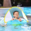 Baby natation flotteur avec canopée infantile infantile anneau flottant enfants accessoires de piscine de natation de baignade de bain d'été 240412