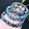 Braccialetti di collegamento 10 mm Natural Island Aquamarine Bracciale Round Bead Women Beautiful Colorful Crystal Energy Healing Fashion Gioielli 1PCS