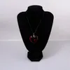 Hänge halsband mode röda kristall hjärta form metall strand sexig kvinnor halsband alla hjärtans smycken gåva