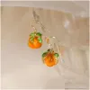 Stud New Persimmon Ruyi for Women with A Small and Elegant Style Light Internet Red Earhook Earrings Drop Delivery Jewelry Dhtzz