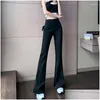 Spodnie damskie Capris 2023 garnitury moda swobodna luźna szczupła płomienna biuro wysoka w talii lady formalne proste spodnie Kobieta C63 Down
