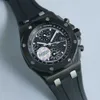 Designer Watches APS Organizzazione Offshore Royal Chronograph Menwatch automatico Meccanico SuperColen Cal.3126 Cingcio di gomma Montre QVA6