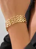 Bracelets de link Punk Lattice Chain grossa para mulheres cadeias de mãos modernas de moda Charms de jóias de joias de mulheres presentes
